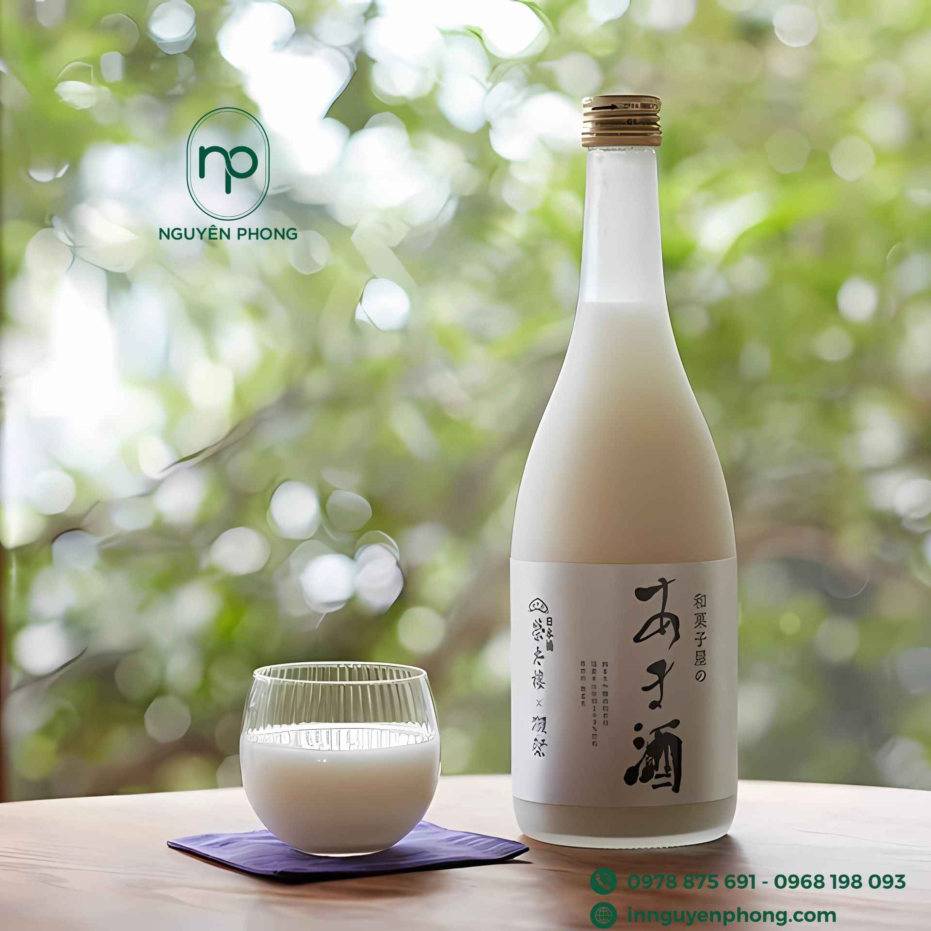 Mẫu tem dán chai rượu nếp